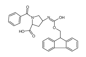 Fmoc-(2S,4S)-4-氨基-1-苯甲酰基-吡咯烷-2-羧酸结构式