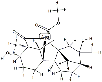 1β,8-Dimethyl-1α,4aα-(carbonyloxy)-2β,8-dihydroxygibbane-10β-carboxylic acid 10-methyl ester结构式