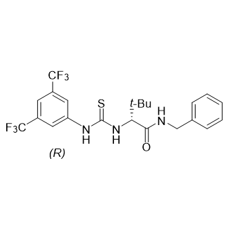 (2R)-2-[[[[3,5-双(三氟甲基)苯基]氨基]硫代甲基]氨基]-3,3-二甲基-N-(苯基甲基)丁酰胺结构式