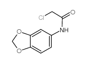 N-(苯并[d][1,3]二氧杂环戊烯-5-基)-2-氯乙酰胺结构式