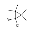 1-bromo-1-chloro-2,2,3,3-tetramethylcyclopropane结构式