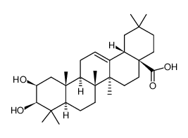 (2β,3β)-2,3-Dihydroxy-olean-12-en-28-oic acid结构式