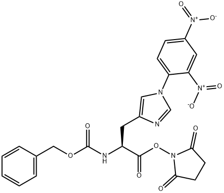 N-[[N-[(Benzyloxy)carbonyl]-3-[1-(2,4-dinitrophenyl)-1H-imidazol-5-yl]-L-alanyl]oxy]succinimide Structure