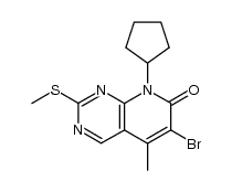 6-bromo-8-cyclopentyl-5-methyl-2-methylsulfanyl-8H-pyrido[2,3-d]pyrimidin-7-one Structure
