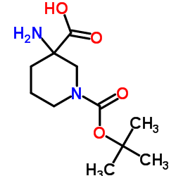 3-氨基-1-叔丁氧羰基哌啶-3-羧酸结构式