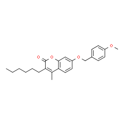 3-hexyl-7-[(4-methoxyphenyl)methoxy]-4-methylchromen-2-one Structure