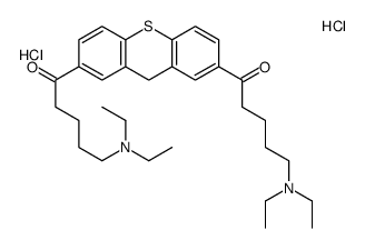 5-diethylamino-1-[7-(5-diethylaminopentanoyl)-9H-thioxanthen-2-yl]pent an-1-one dihydrochloride Structure