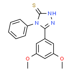 5-(3,5-dimethoxyphenyl)-4-phenyl-4H-1,2,4-triazole-3-thiol结构式