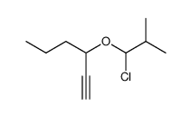 3-(1-chloro-2-methyl-propoxy)-hex-1-yne结构式