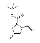 (2S,4S)-4-氟-2-甲酰基吡咯烷-1-羧酸叔丁酯结构式
