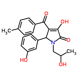 3-Hydroxy-5-(3-hydroxyphenyl)-1-(2-hydroxypropyl)-4-(4-methylbenzoyl)-1,5-dihydro-2H-pyrrol-2-one结构式