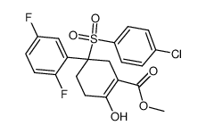 methyl 1-((4-chlorophenyl)sulfonyl)-2',5'-difluoro-4-hydroxy-1,2,5,6-tetrahydro-[1,1'-biphenyl]-3-carboxylate结构式