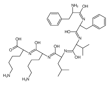 (2R)-6-amino-2-[[(2R)-6-amino-2-[[(2R)-2-[[(2R)-2-[[(2R)-2-[[(2R)-2-amino-3-phenylpropanoyl]amino]-3-phenylpropanoyl]amino]-3-methylbutanoyl]amino]-4-methylpentanoyl]amino]hexanoyl]amino]hexanoic acid Structure