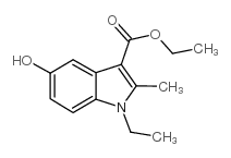 1-乙基-5-羟基-2-甲基-1H-吲哚-3-羧酸乙酯结构式