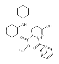 N-cyclohexylcyclohexanamine; 5-methoxy-5-oxo-4-phenylmethoxycarbonylamino-pentanoic acid structure