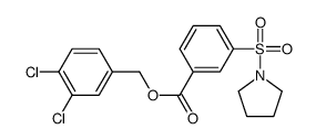 (3,4-dichlorophenyl)methyl 3-pyrrolidin-1-ylsulfonylbenzoate结构式