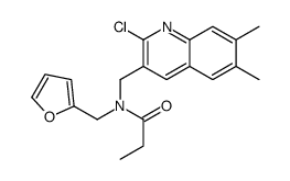 Propanamide, N-[(2-chloro-6,7-dimethyl-3-quinolinyl)methyl]-N-(2-furanylmethyl)- (9CI) Structure