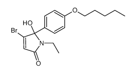 4-bromo-1-ethyl-5-hydroxy-5-(4-pentyloxy-phenyl)-1,5-dihydro-pyrrol-2-one结构式