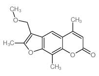 7H-Furo[3, 2-g][1]benzopyran-7-one, 3-(methoxymethyl)-2,5,9-trimethyl-结构式