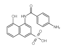 2-Naphthalenesulfonicacid, 4-[(4-aminobenzoyl)amino]-5-hydroxy-结构式