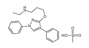 3-(1,4-diphenylpyrazol-3-yl)oxy-N-ethylpropan-1-amine,methanesulfonic acid结构式