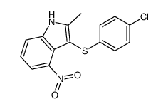 3-(4-氯苯基磺酰基)-2-甲基-4-硝基-1H-吲哚结构式
