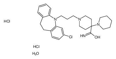 1-[3-(2-chloro-5,6-dihydrobenzo[b][1]benzazepin-11-yl)propyl]-4-piperidin-1-ylpiperidine-4-carboxamide,hydrate,dihydrochloride Structure