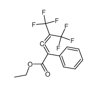 5,5,5-Trifluoro-2-phenyl-4-trifluoromethyl-penta-2,3-dienoic acid ethyl ester结构式