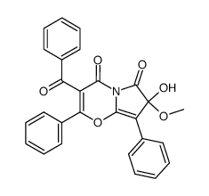 3-benzoyl-7-hydroxy-7-methoxy-2,8-diphenyl-7H-pyrrolo[2,1-b][1,3]oxazine-4,6-dione Structure