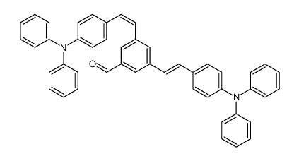 3,5-bis[2-[4-(N-phenylanilino)phenyl]ethenyl]benzaldehyde结构式