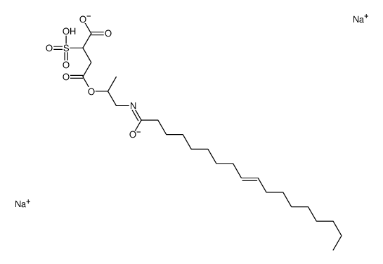 磺基丁二酸-4-[1-甲基-2-[(1-氧代-9-十八烯基)氨基]]乙酯二钠盐结构式