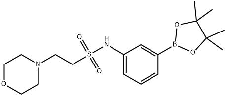 N-[3-(4,4,5,5-四甲基-1,3,2-二氧杂硼杂环戊烷-2-基)苯基]-4-吗啉乙磺酰胺结构式