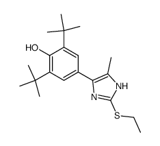 2,6-Di-tert-butyl-4-(2-ethylsulfanyl-5-methyl-1H-imidazol-4-yl)-phenol结构式