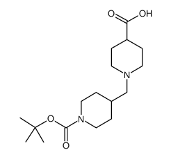 1-[[1-[(2-methylpropan-2-yl)oxycarbonyl]piperidin-4-yl]methyl]piperidine-4-carboxylic acid Structure
