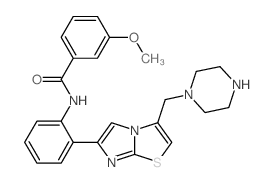 3-甲氧基-n-(2-(3-(哌嗪-1-甲基)咪唑并[2,1-b]噻唑-6-基)苯基)苯甲酰胺结构式