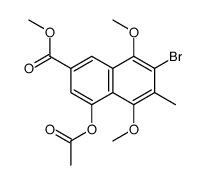 4-(乙酰基氧基)-7-溴-5,8-二甲氧基-6-甲基-2-萘羧酸甲酯结构式