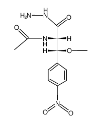 (2RS,3SR)-2-acetylamino-3-methoxy-3-(4-nitro-phenyl)-propionic acid hydrazide Structure