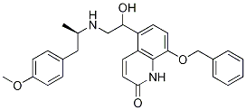 5-[(1R)-1-羟基-2-[[(1R)-2-(4-甲氧基苯基)-1-甲基乙基]氨基]乙基]-8-(苄氧基)-2(1H)-喹啉酮结构式