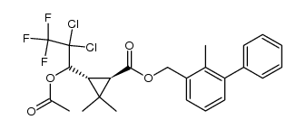 (2-methyl-3-phenylphenyl)methyl (1RS,3SR)-3-(1-acetoxy-2,2-dichloro-3,3,3-trifluoropropyl)-2,2-dimethylcyclopropanecarboxylate结构式
