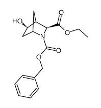 Racemic-(1S,3S,4S,5R)-2-苯甲基 3-乙基 5-羟基-2-氮杂二环[2.2.1]庚烷-2,3-二甲酸基酯结构式
