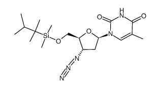 3'-azido-3'-deoxy-5'-O-thexyldimethylsilylthymidine结构式