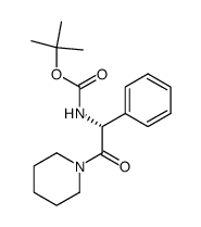 1-((R)-2-(t-butoxycarbonylamino)-2-phenylethanoyl)piperidine结构式