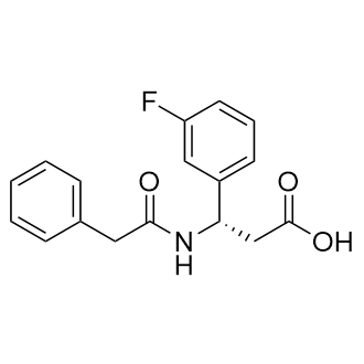 (S)-3-(3-氟苯基)-3-(2-苯基乙酰胺基)丙酸结构式
