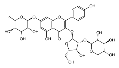 kaempferol 3-O-β-D-xylopyranosyl-(1→2)-α-L-arabinofuranosyl-7-O-α-L-rhamnopyranoside Structure