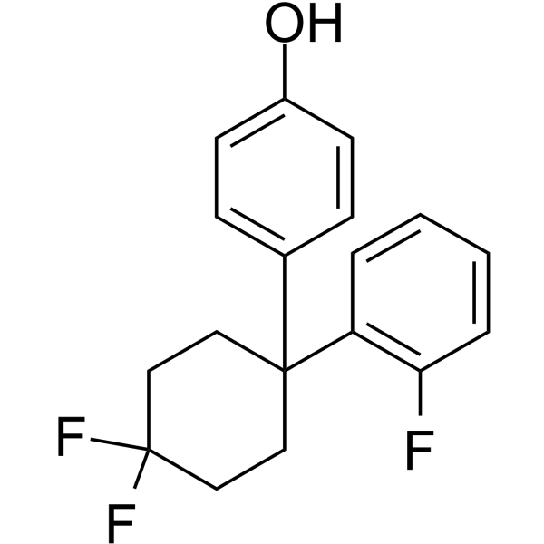 4-(4,4-二氟-1-(2-氟苯基)环己基)苯酚结构式