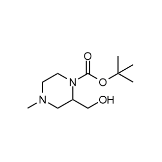 2-(羟甲基)-4-甲基哌嗪-1-羧酸叔丁酯结构式