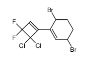 3,6-dibromo-1-(4,4-dichloro-3,3-difluorocyclobut-1-en-1-yl)cyclohex-1-ene结构式