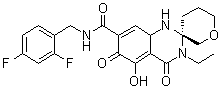(2'R)-N-(2,4-二氟苄基)-3'-乙基-5'-羟基-4',6'-二氧代-2,3',4,4',5,6,6',8a'-八氢-1'H-螺[吡喃-3,2'-喹唑啉]-7'-甲酰胺图片
