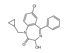 7-chloro-1-(cyclopropylmethyl)-3-hydroxy-5-phenyl-3H-1,4-benzodiazepin-2-one结构式