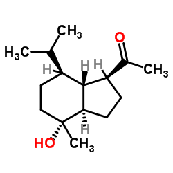 1-[[(1S,3aα,7aβ)-Octahydro-4β-hydroxy-4-methyl-7β-isopropyl-1H-inden]-1-yl]ethanone structure